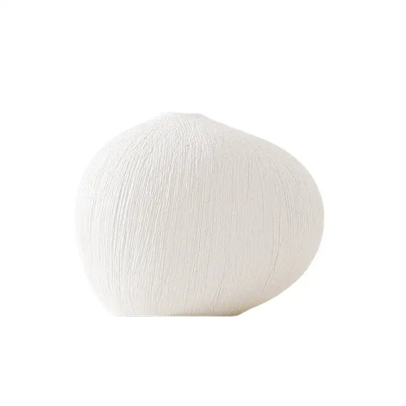 White Geometric Ceramic Vase