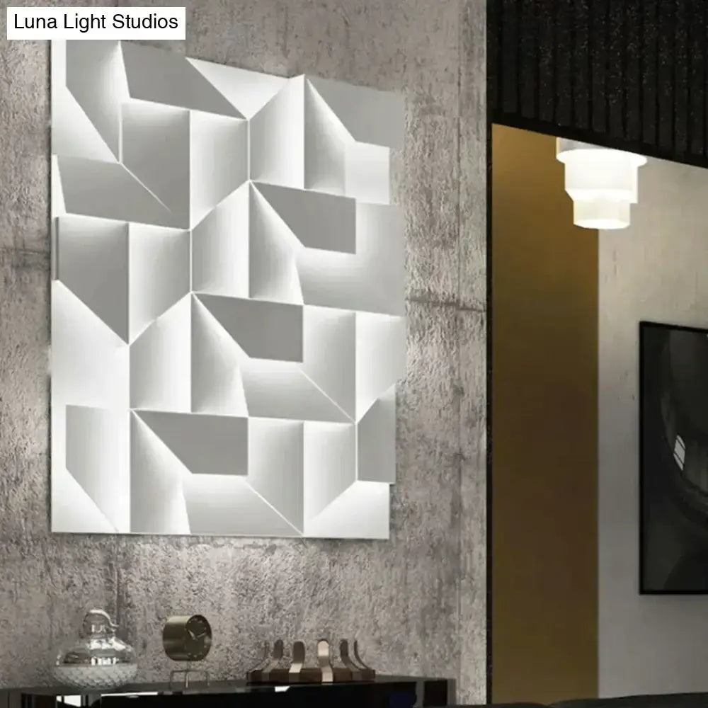 White Geometric Wall Art Lamp