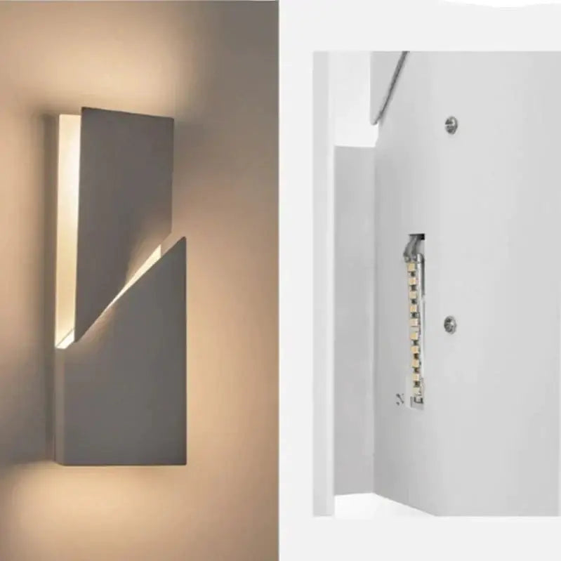 White Geometric Wall Art Lamp