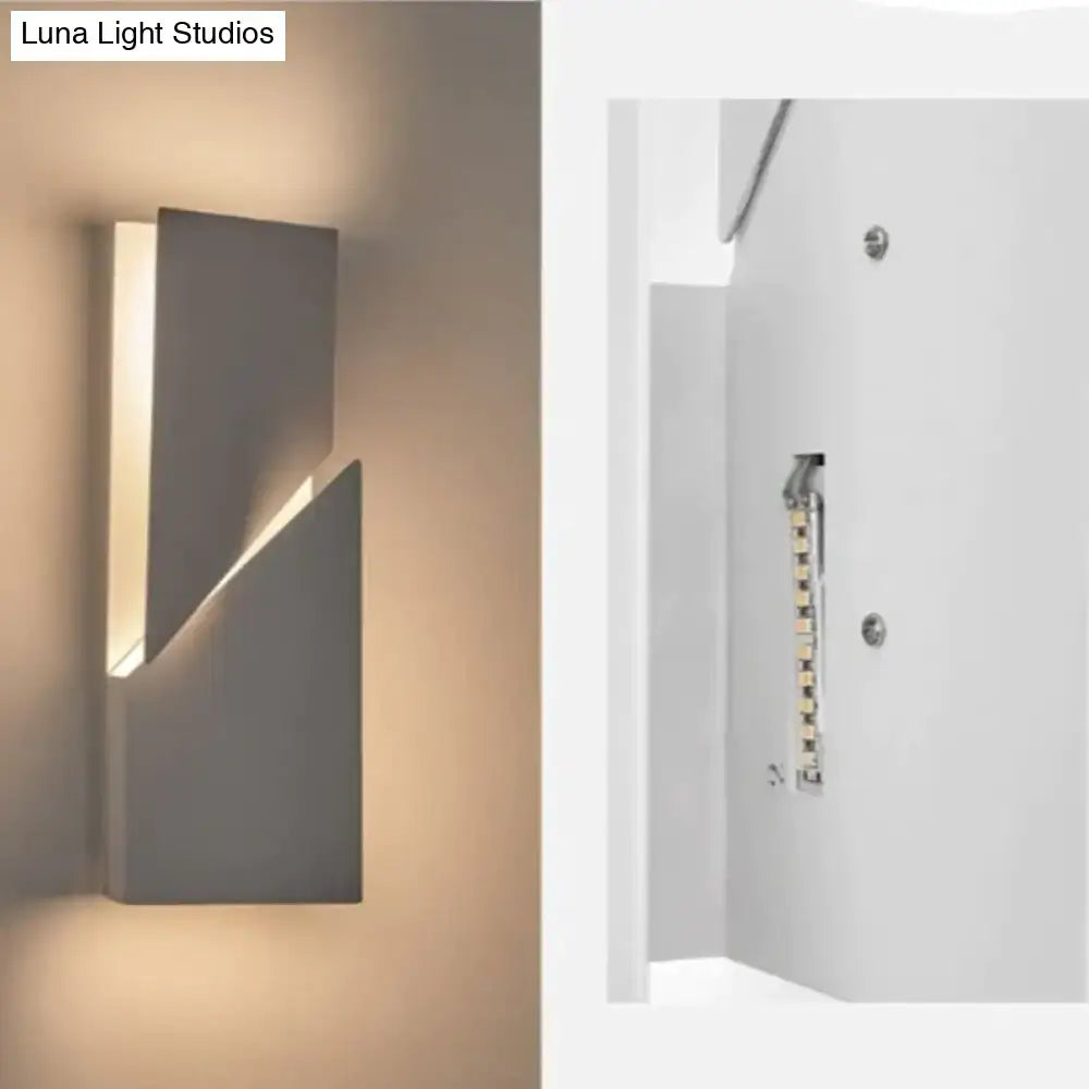 White Geometric Wall Art Lamp