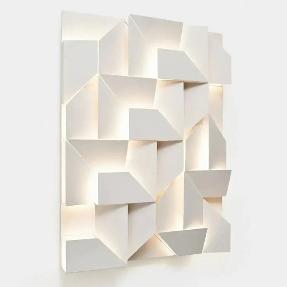 White Geometric Wall Art Lamp