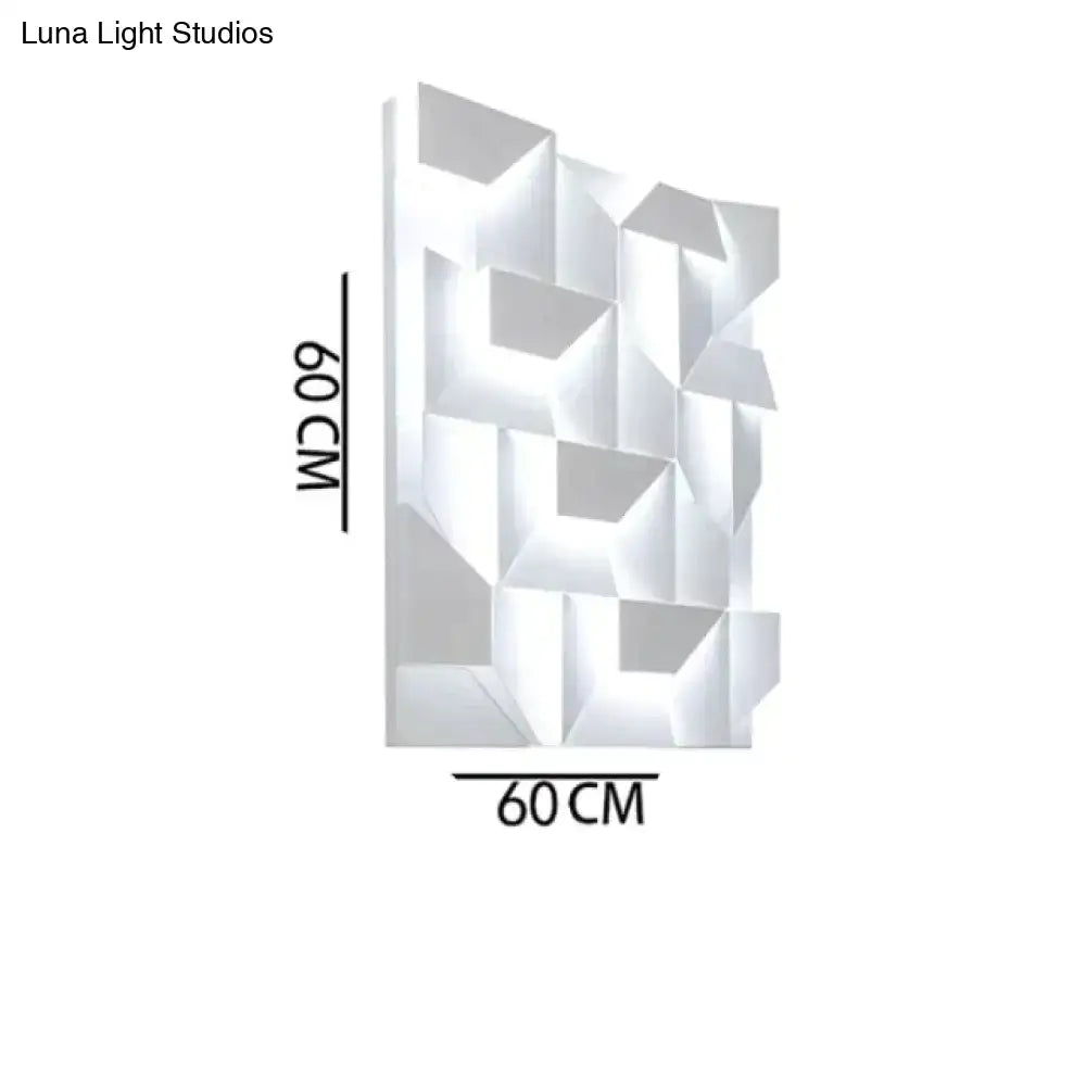 White Geometric Wall Art Lamp