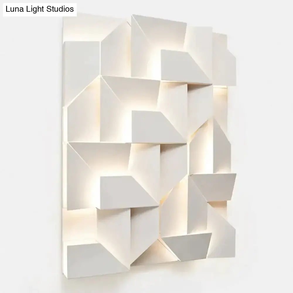 White Geometric Wall Art Lamp