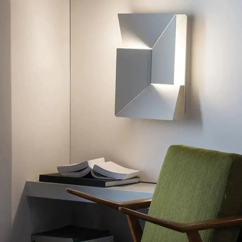 White Geometric Wall Art Lamp