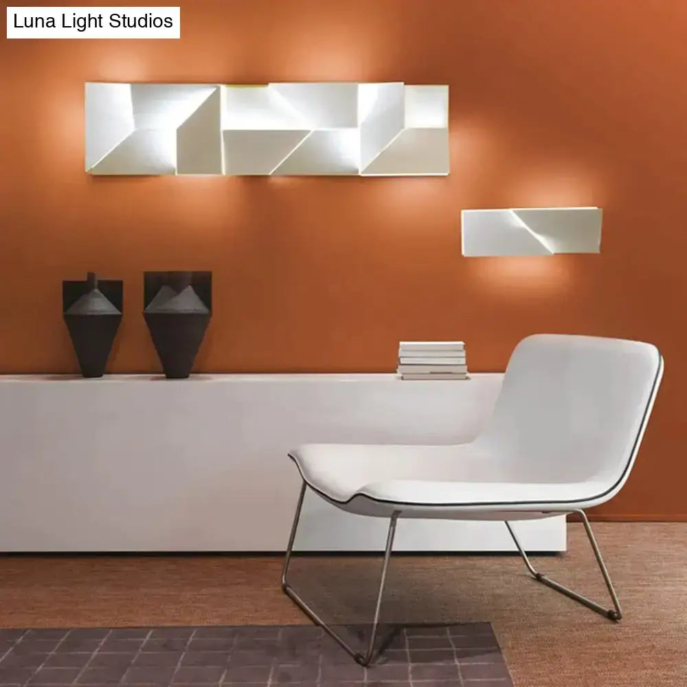 White Geometric Wall Art Lamp