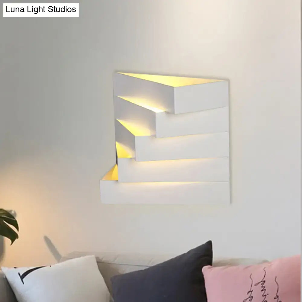 White Geometric Wall Sconce