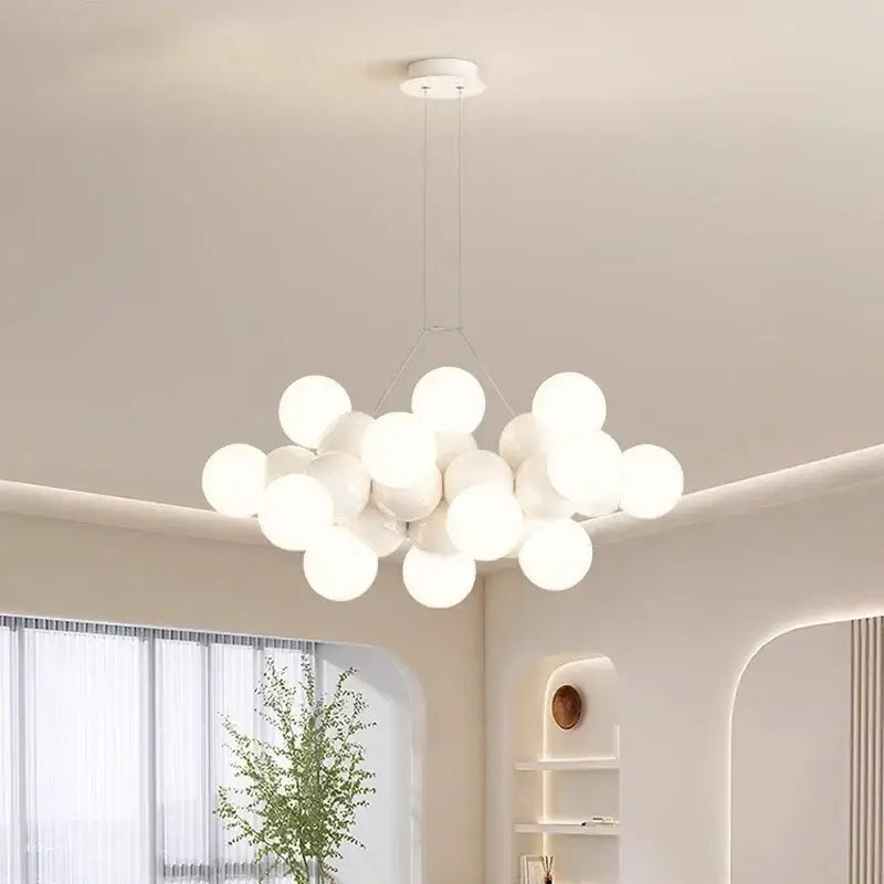 White Glass Globe Pendant For Special Occasions