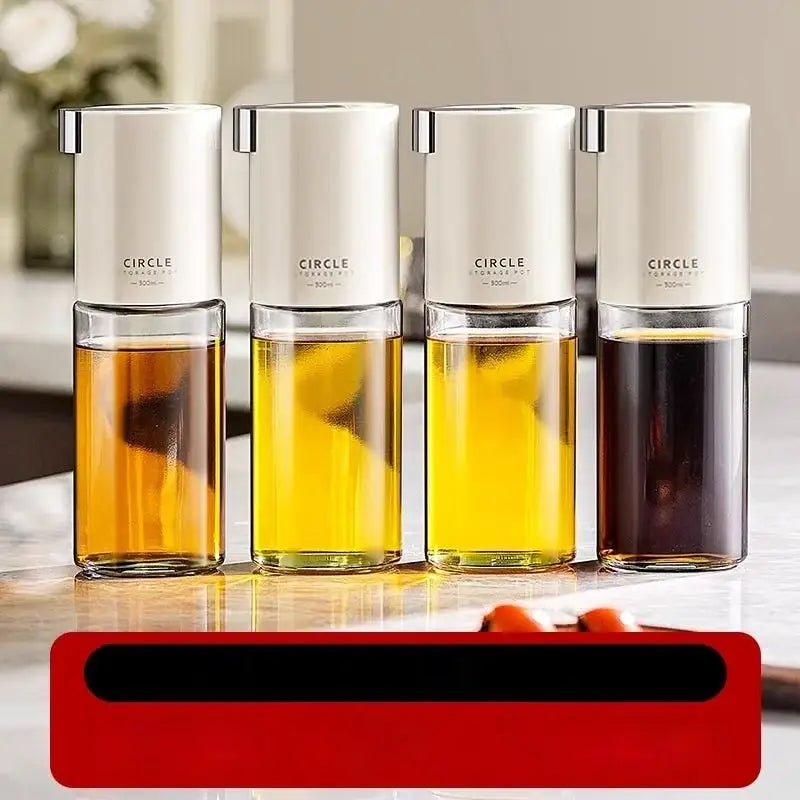 White Glass Oil Bottle Set