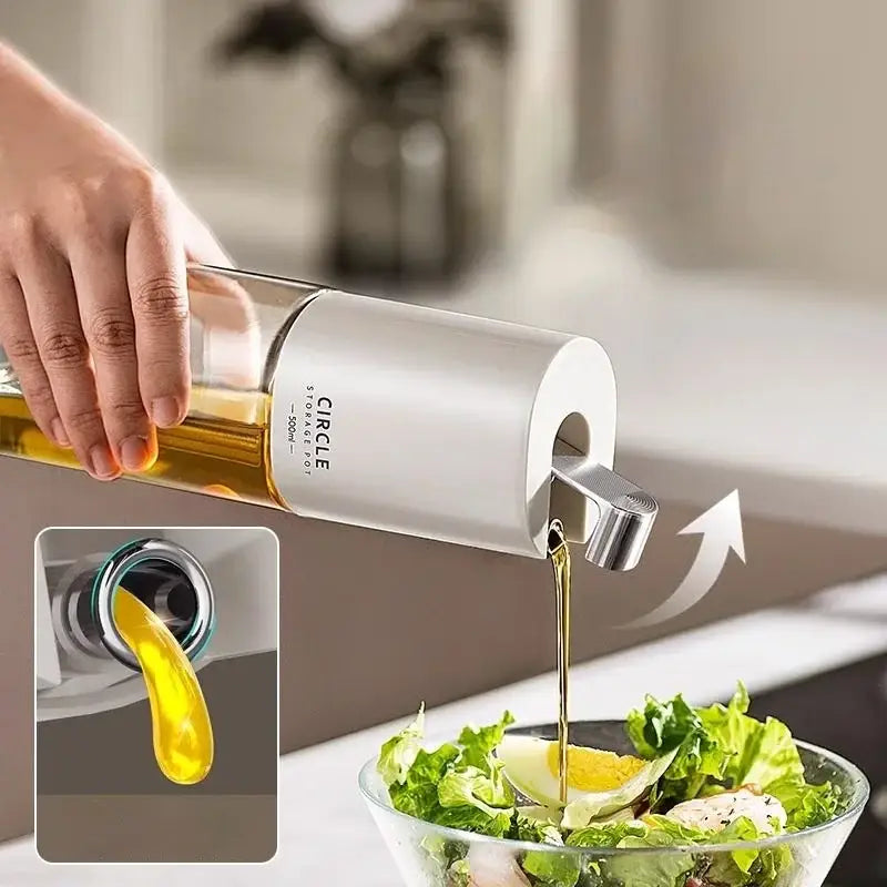 White Glass Oil Bottle Set