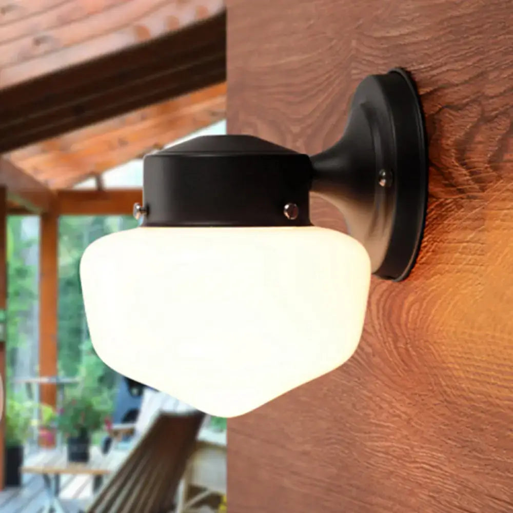 White Glass Mirror-Accent Wall Sconce