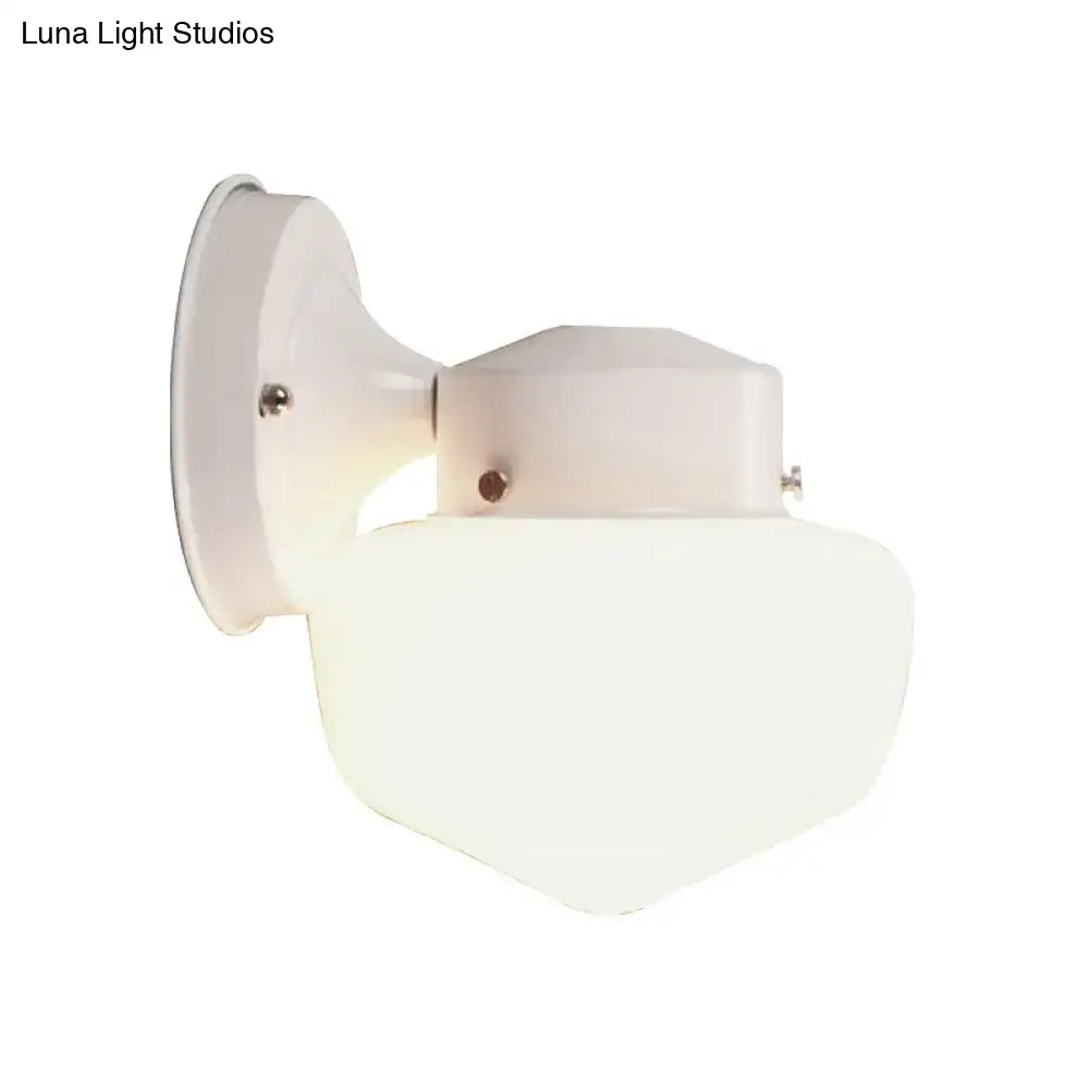White Glass Mirror-Accent Wall Sconce