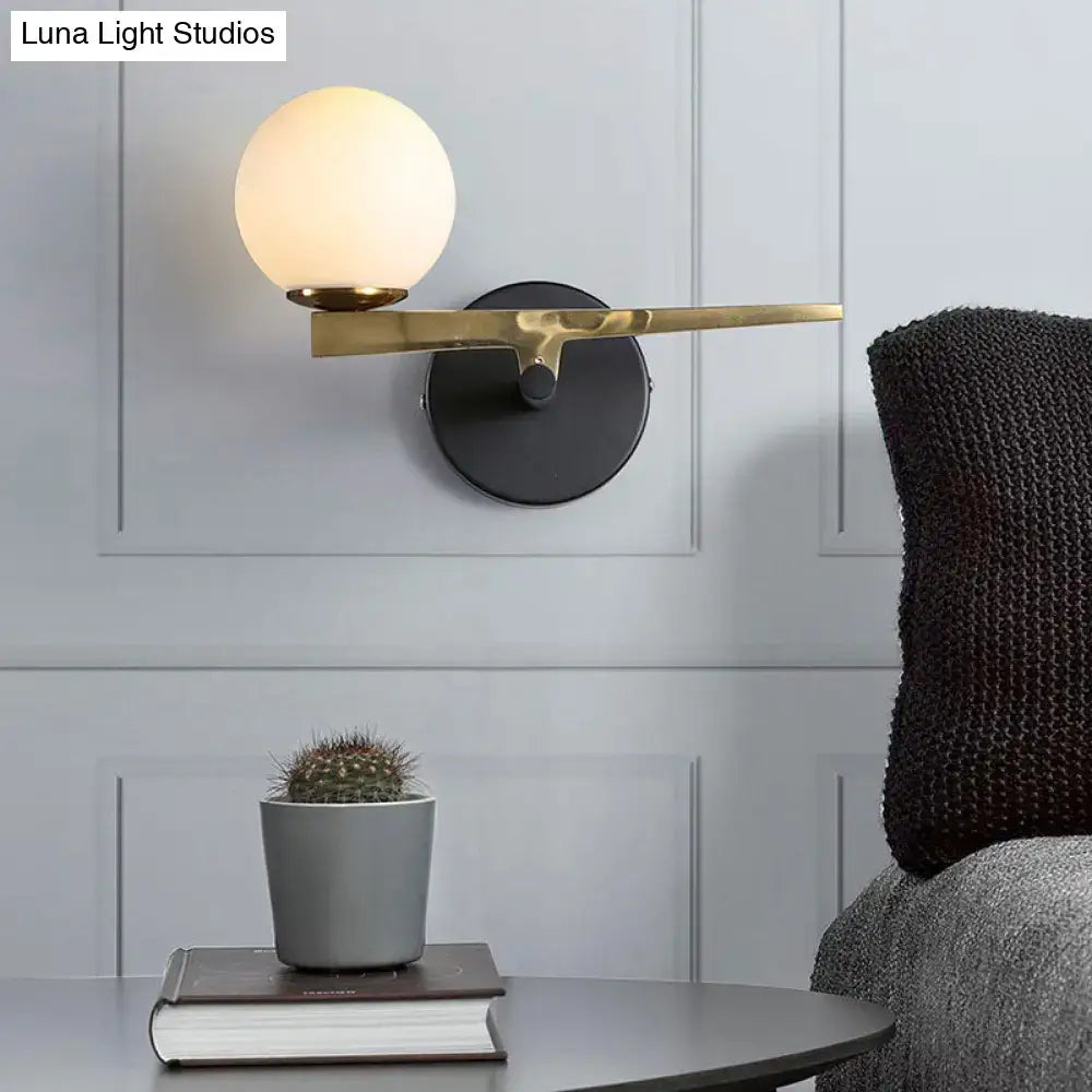 Gold Glass Sphere Wall Light