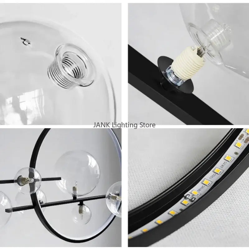 White Glass Bubble Chandelier