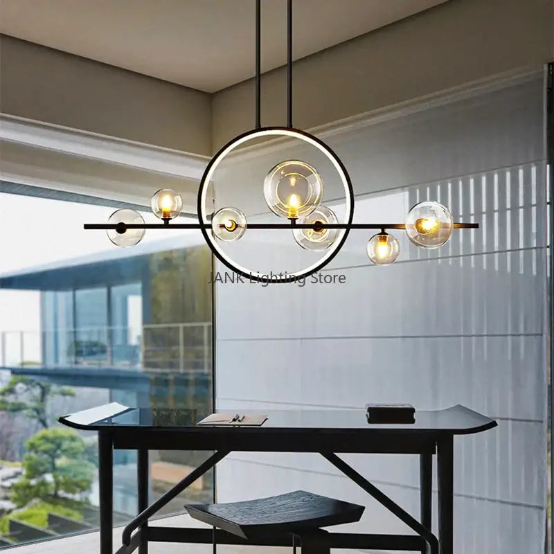 White Glass Bubble Chandelier