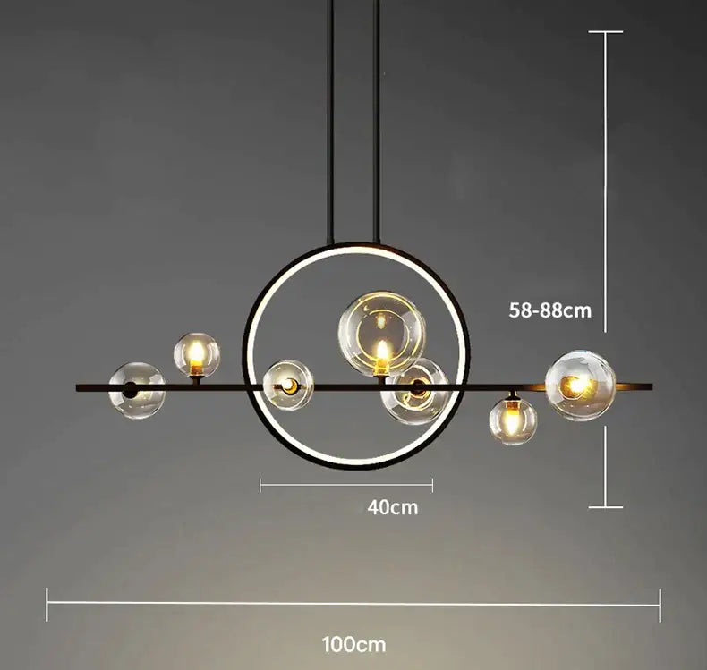 White Glass Bubble Chandelier