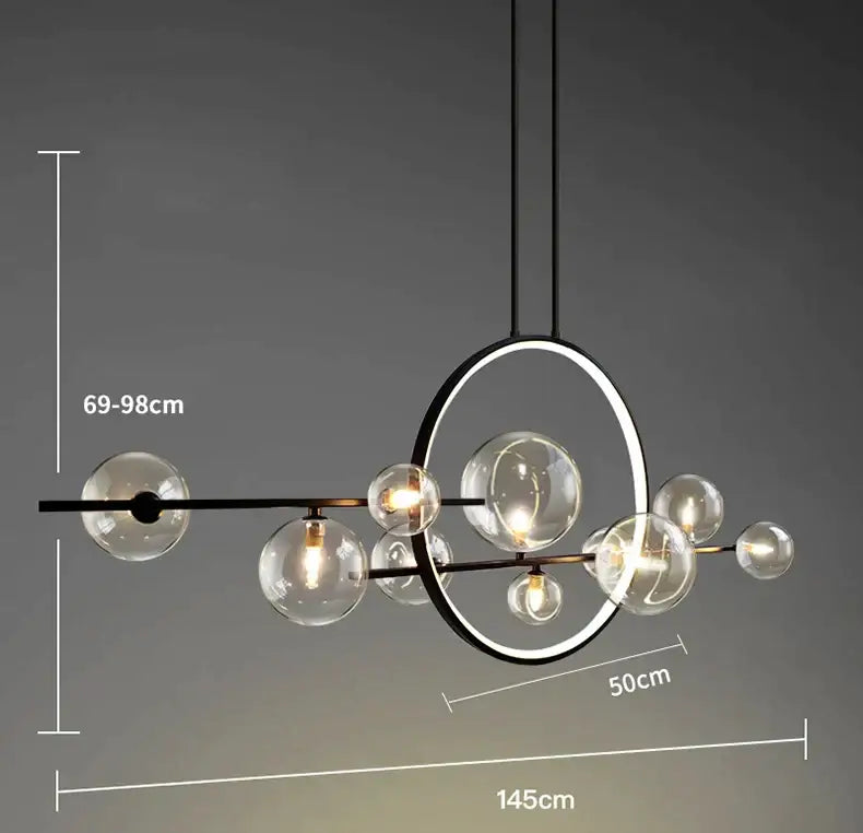 White Glass Bubble Chandelier