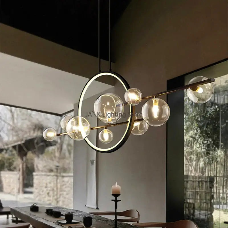 White Glass Bubble Chandelier