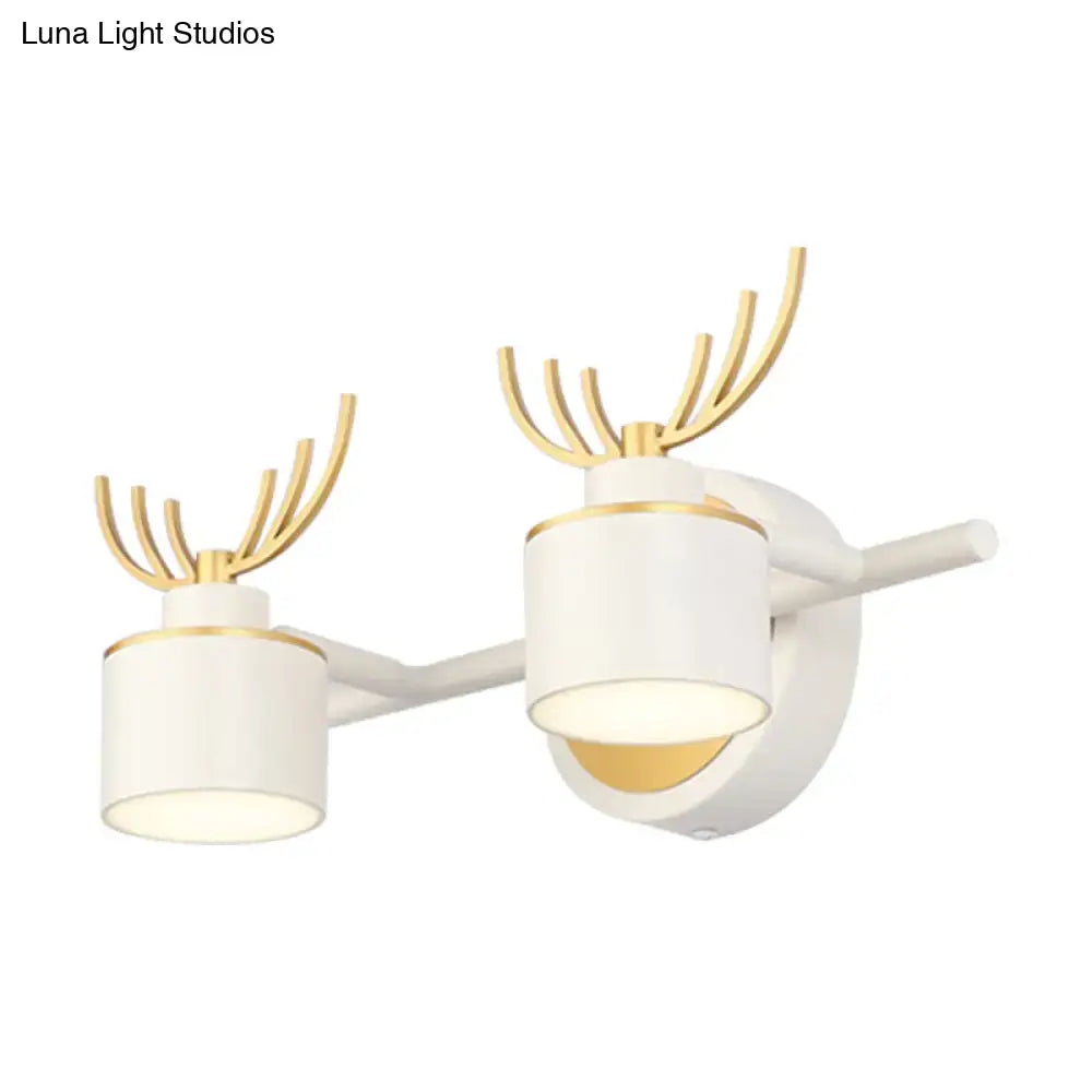 White Gold Antler Wall Light 2-4 Light Vanity