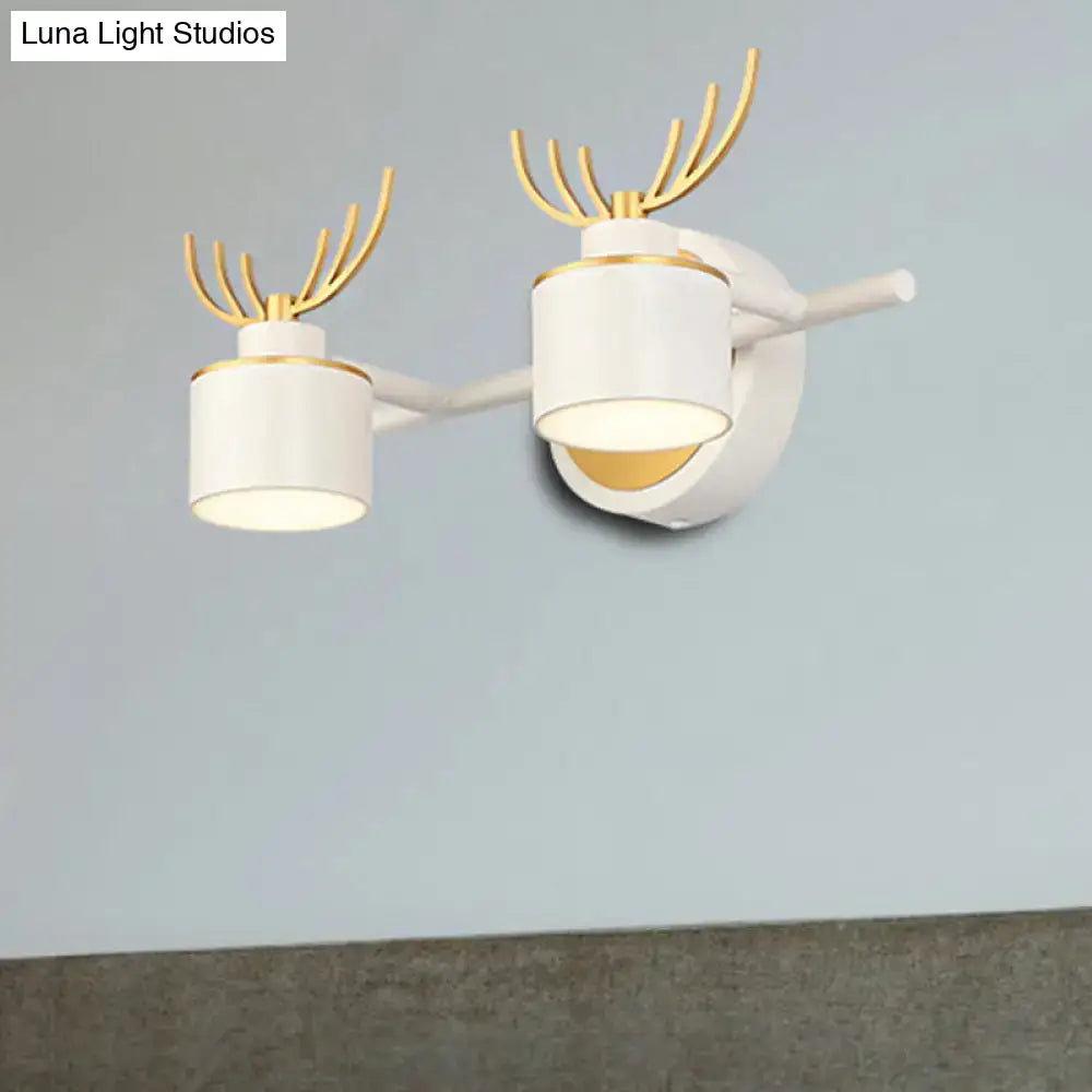 White Gold Antler Wall Light 2-4 Light Vanity