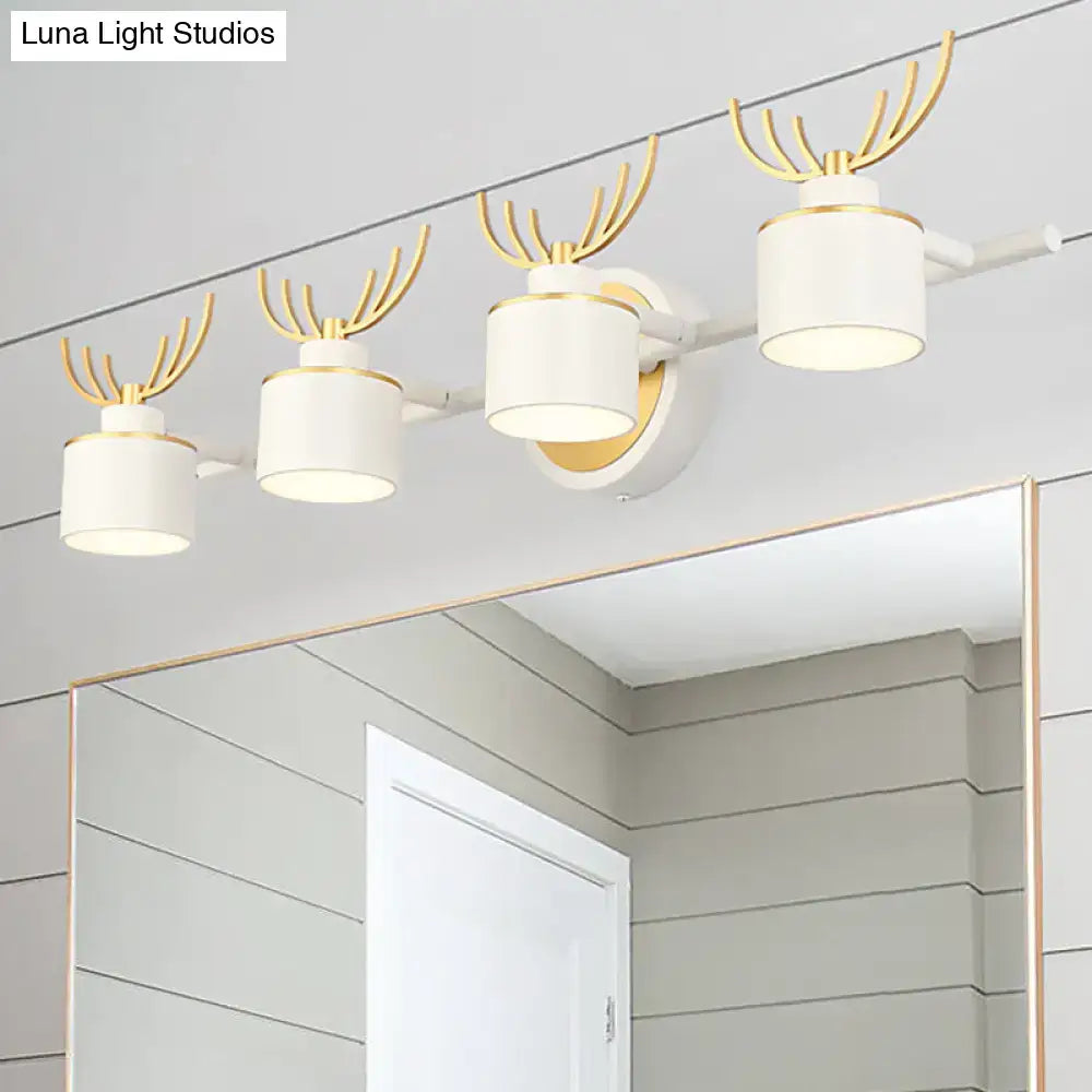 White Gold Antler Wall Light 2-4 Light Vanity