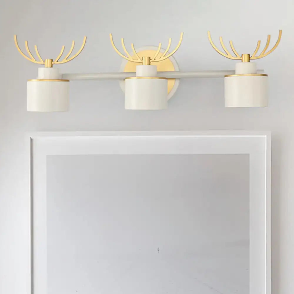White Gold Antler Wall Light 2-4 Light Vanity