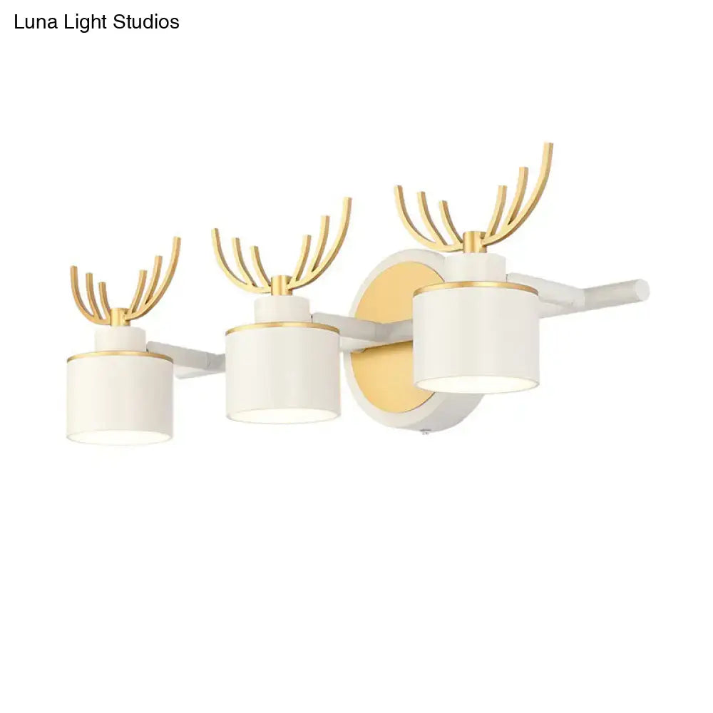 White Gold Antler Wall Light 2-4 Light Vanity