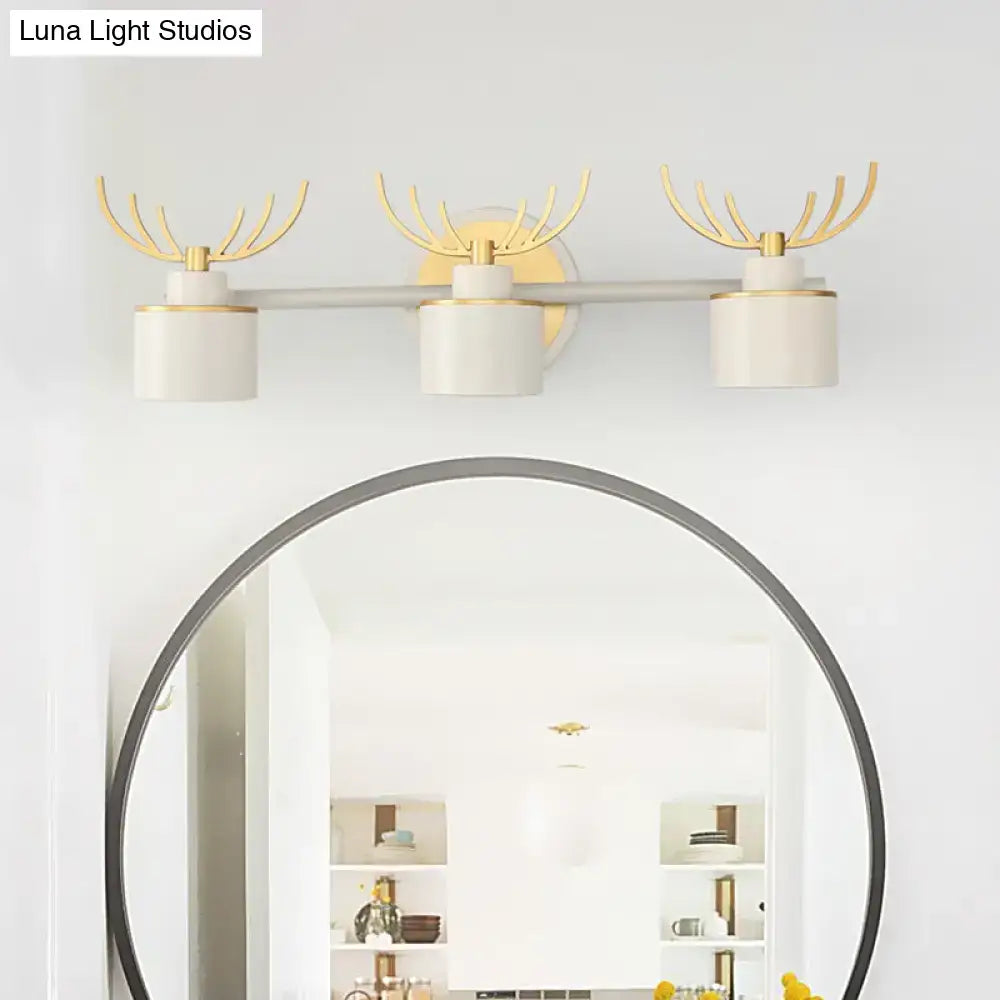 White Gold Antler Wall Light 2-4 Light Vanity