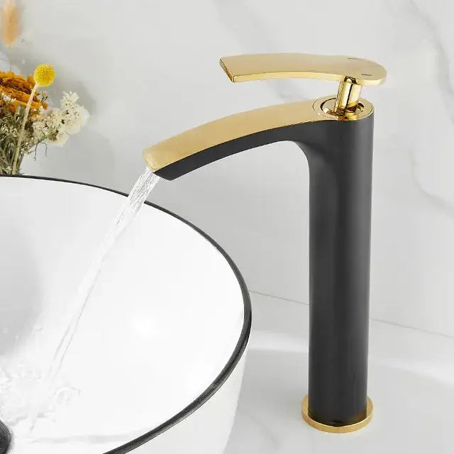 White Brass Basin Faucet Dual-Function Design