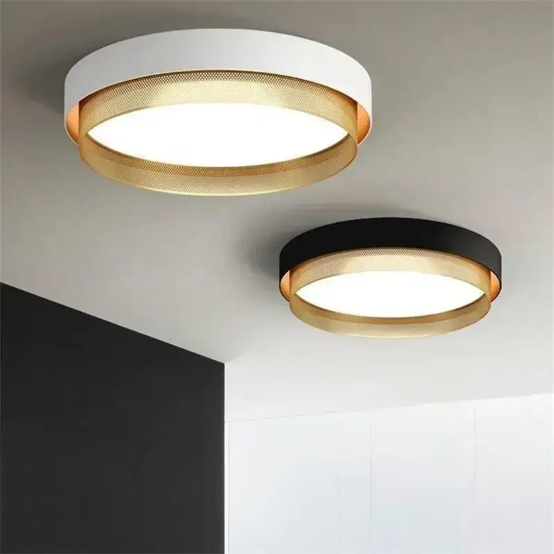 Gold Metal Grid Ceiling Light