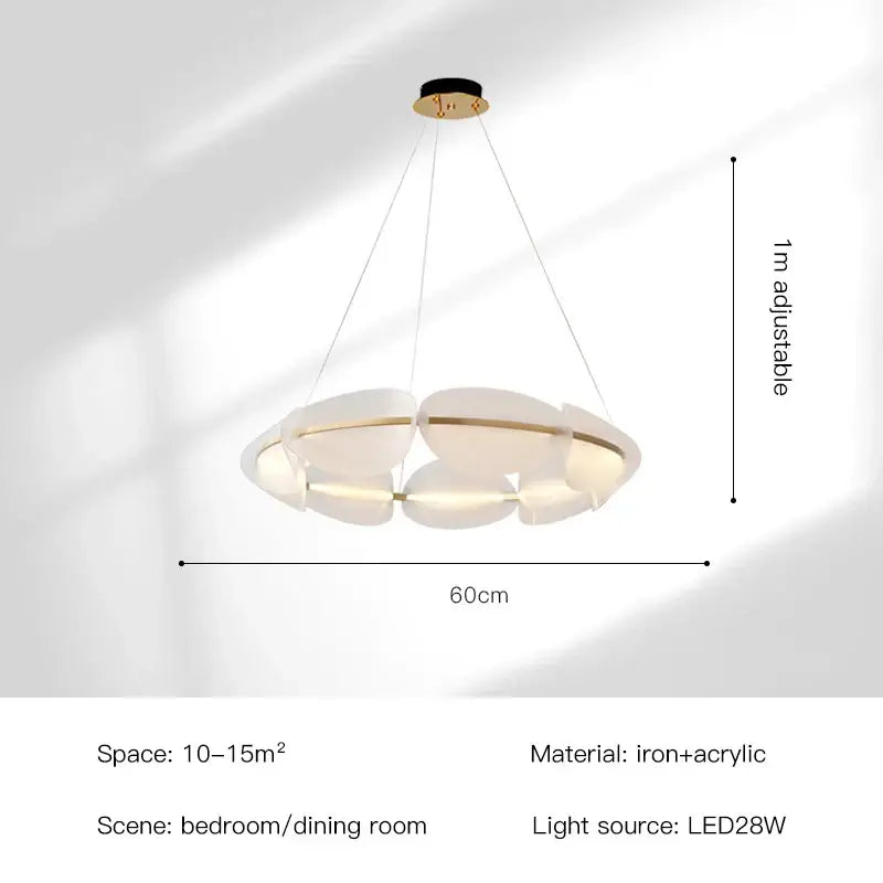 Gold Petal LED Chandelier