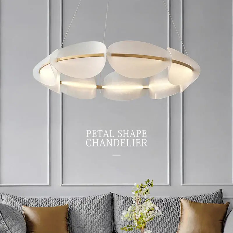 Gold Petal LED Chandelier