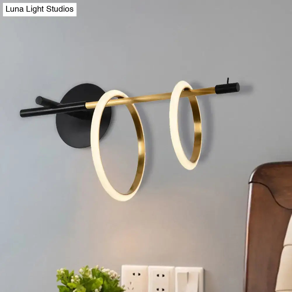 Black White Ring Wall Light