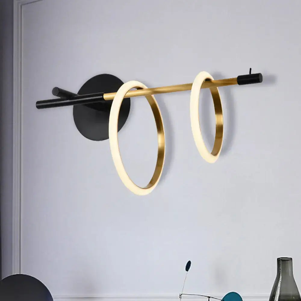 Black White Ring Wall Light