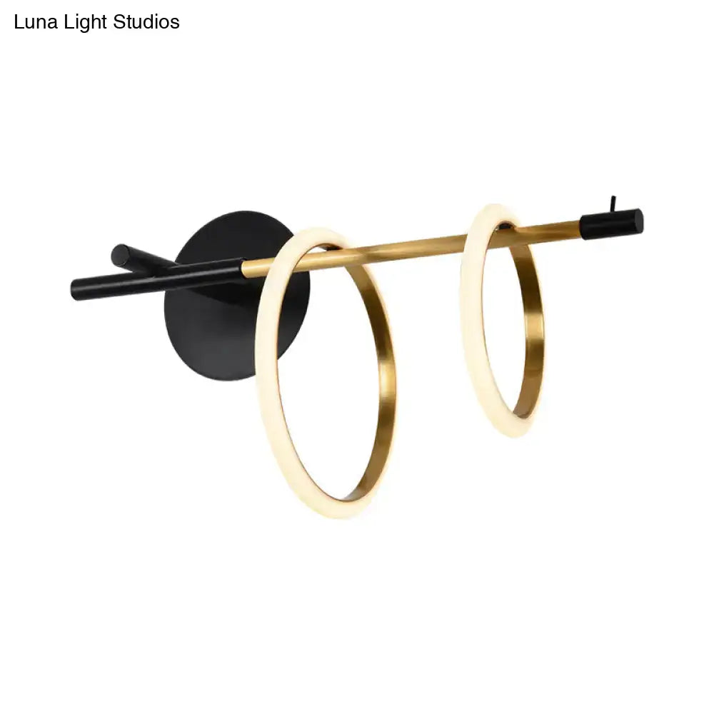 Black White Ring Wall Light