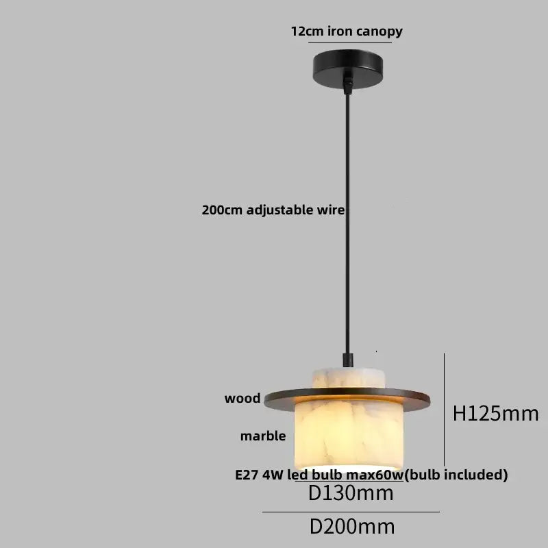 Gray Marble Pendant Light