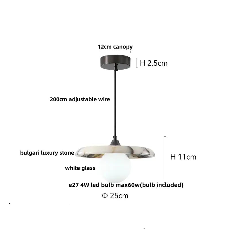 Gray Marble Pendant Light