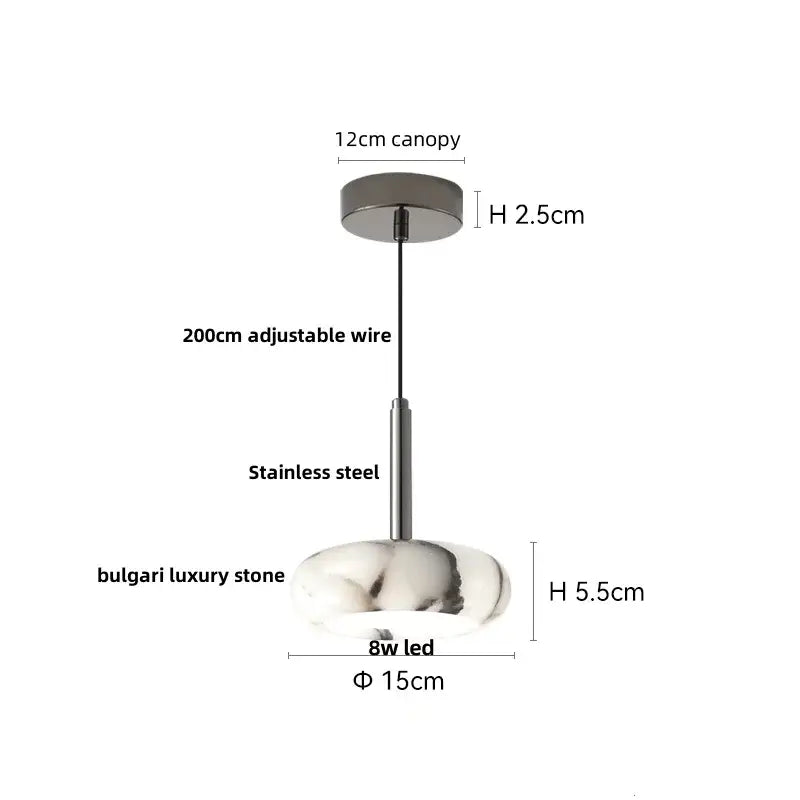Gray Marble Pendant Light