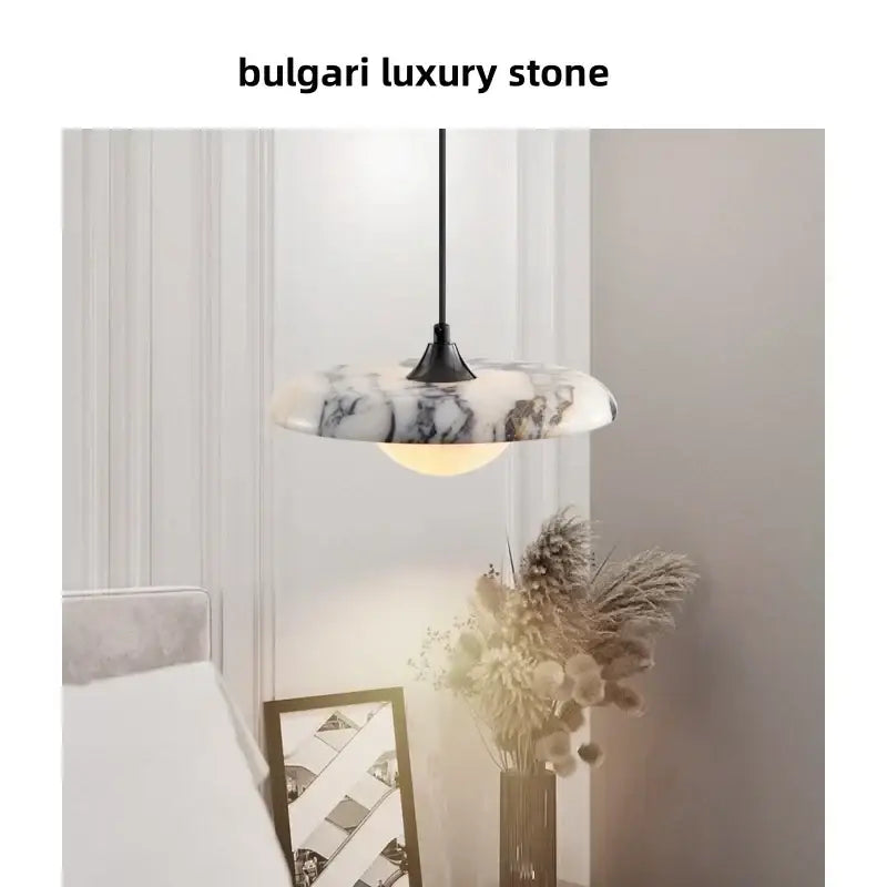 Gray Marble Pendant Light
