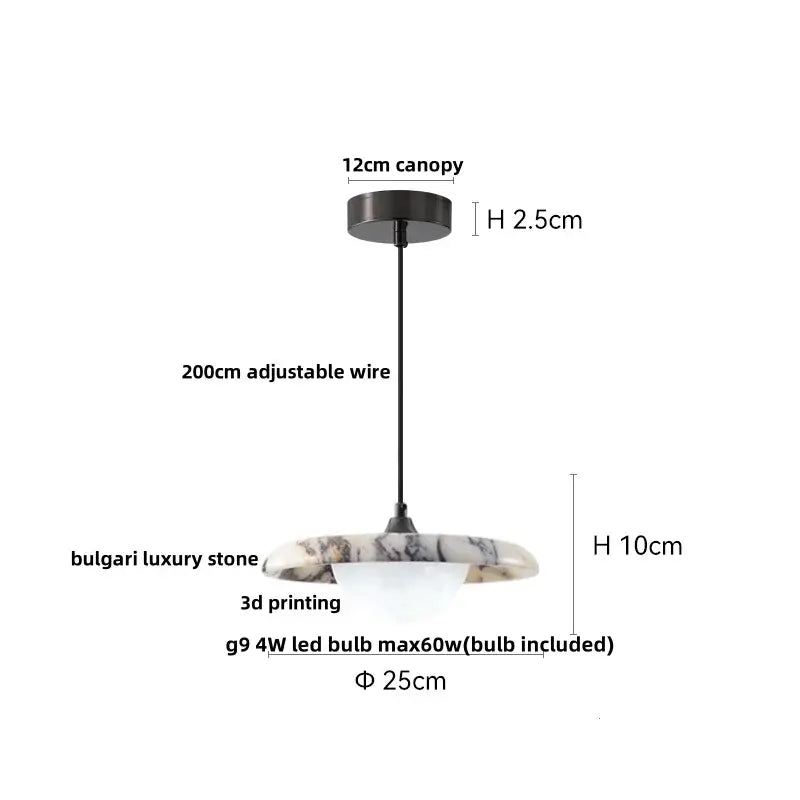 Gray Marble Pendant Light