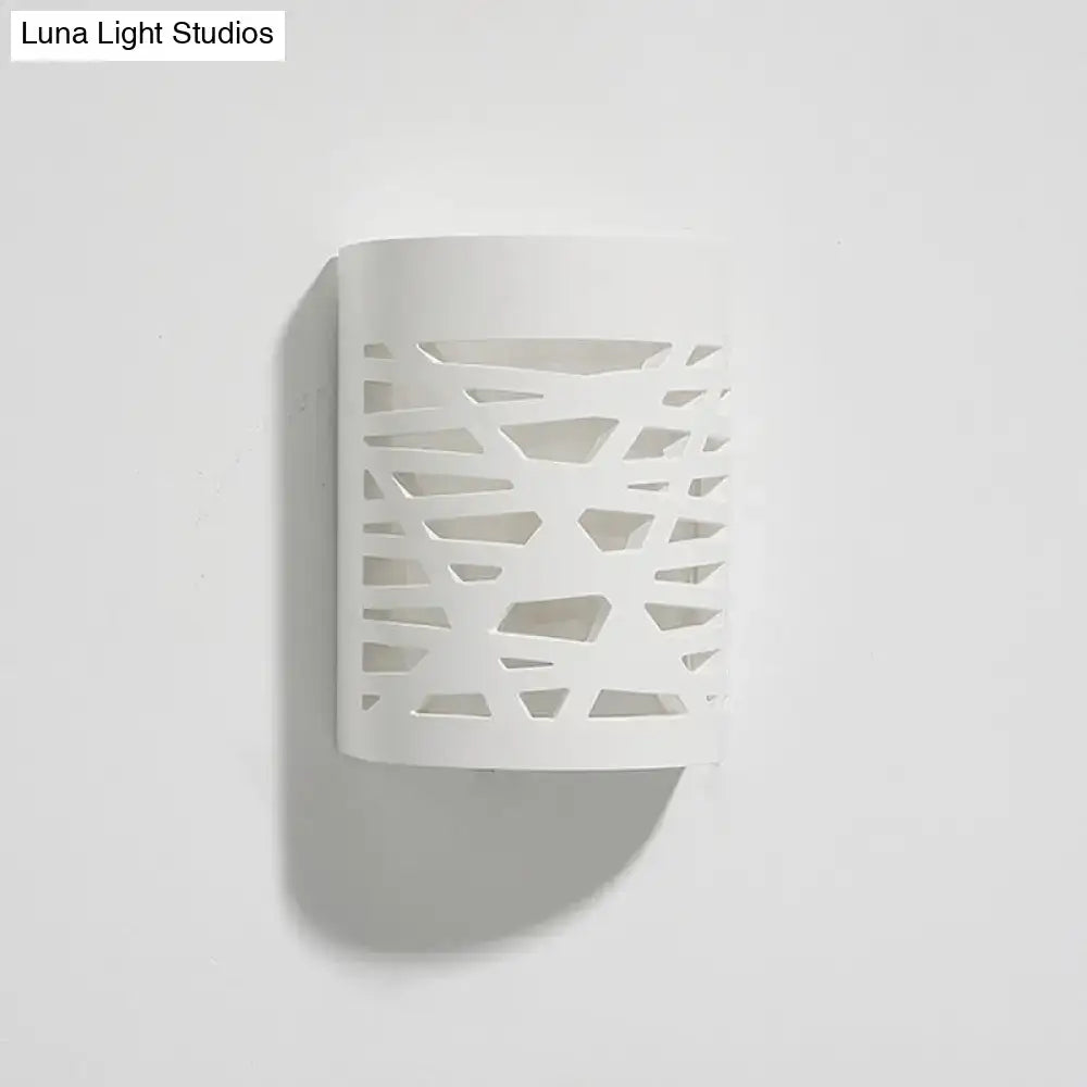 White Hollow Gypsum Hallway Sconce