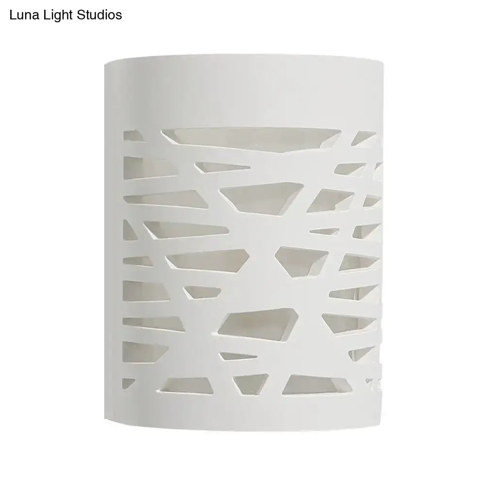 White Hollow Gypsum Hallway Sconce