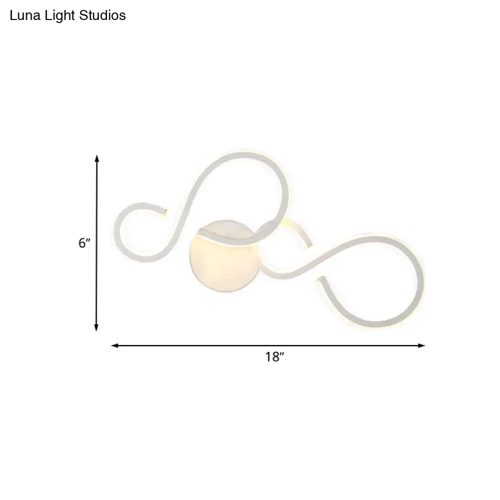 White Infinity Spiral Wall Light