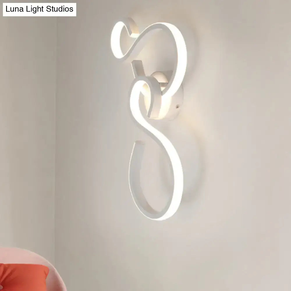 White Infinity Spiral Wall Light