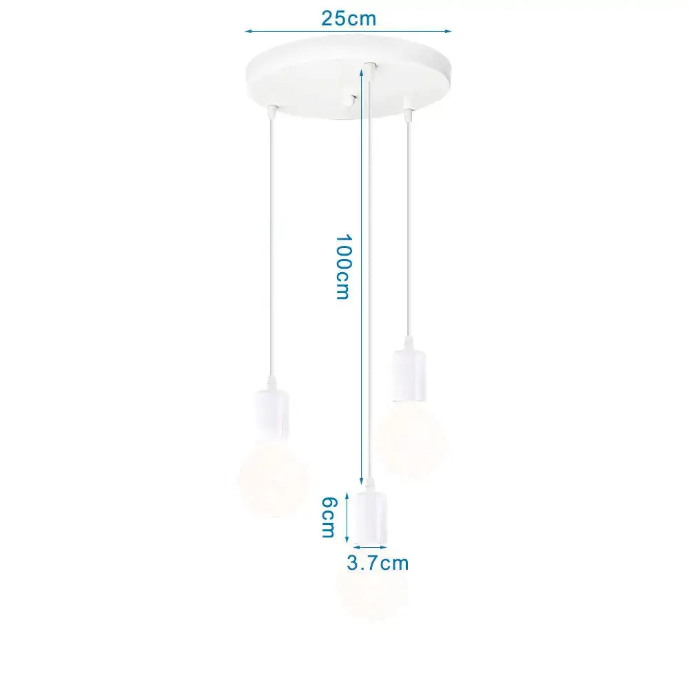 White Iron Cage Pendant Light