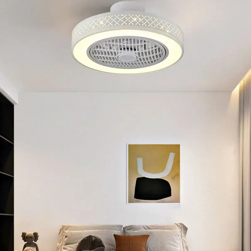 White Lattice Ceiling Fan