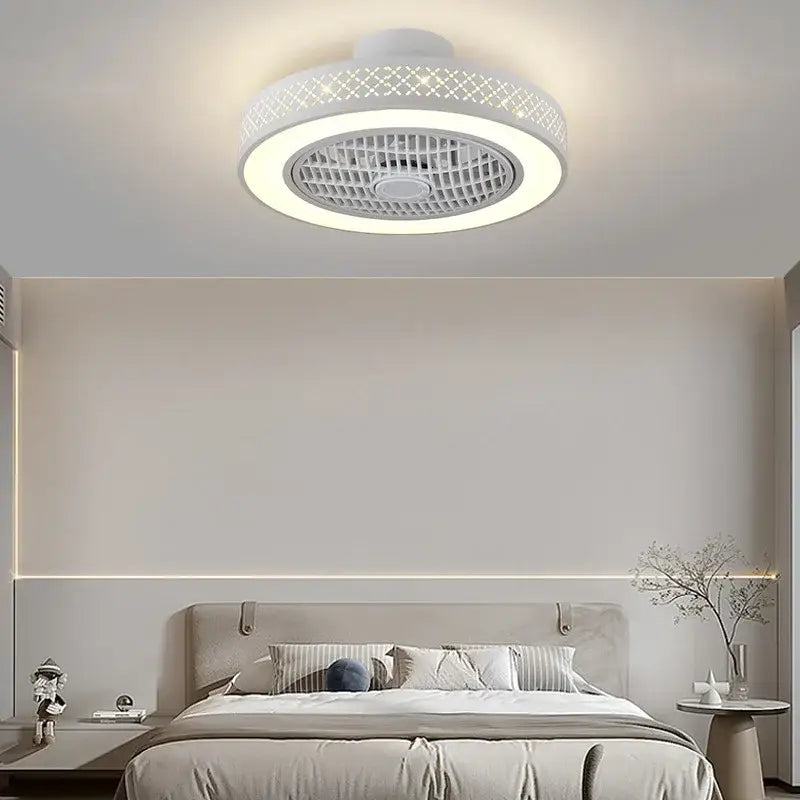 White Lattice Ceiling Fan