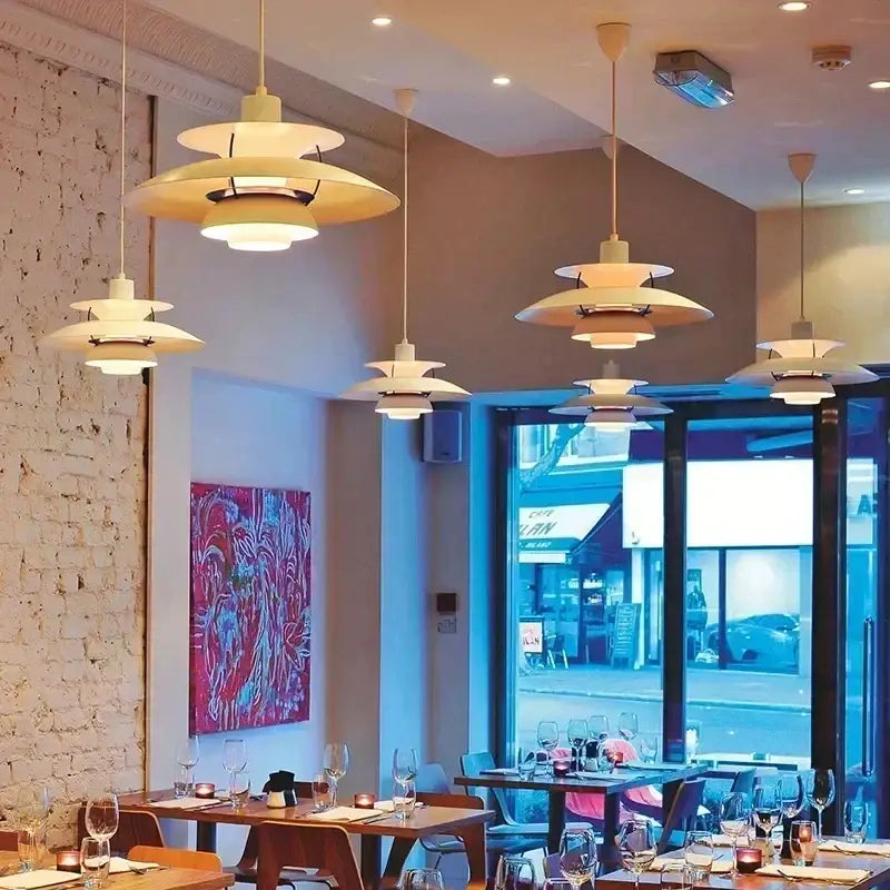 White Layered Pendant Light