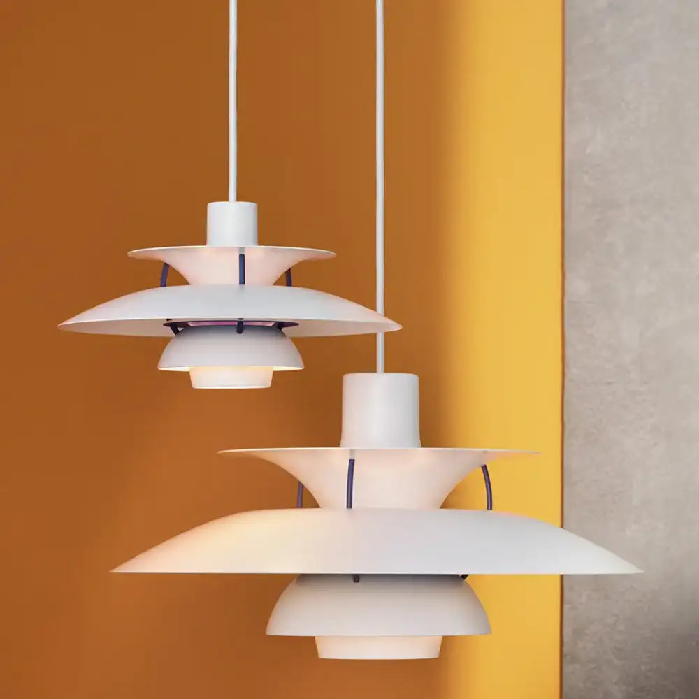 White Layered Pendant Light
