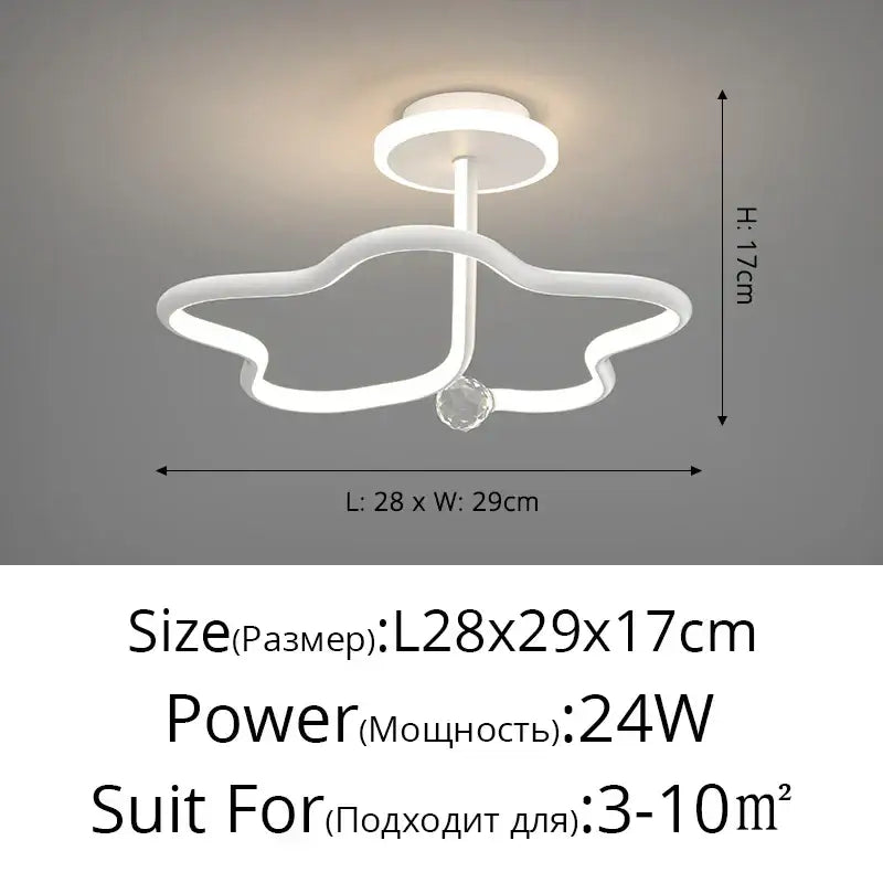 White Crystal Ceiling Light