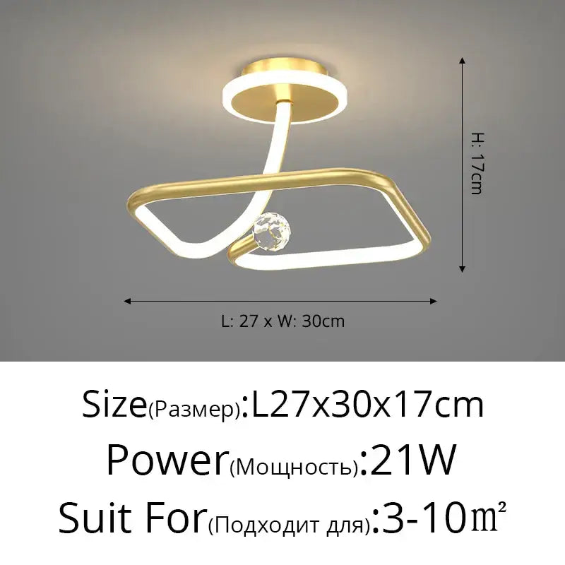 White Crystal Ceiling Light